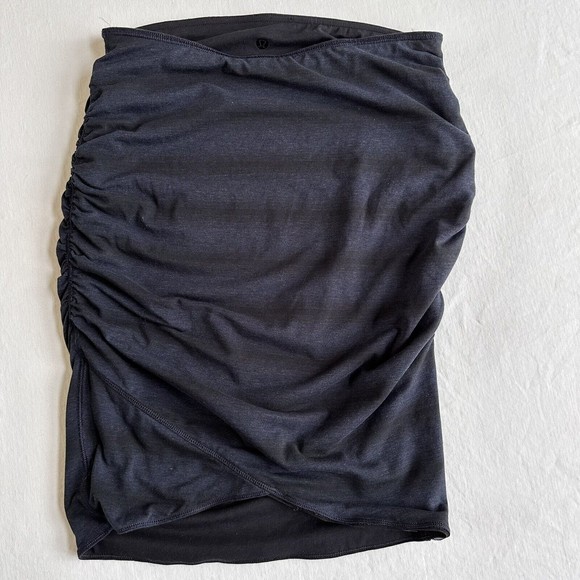 Lululemon Breezy Skirt Black Capilano Stripe Heathered Inkwell 8 Reversible - Picture 2 of 8